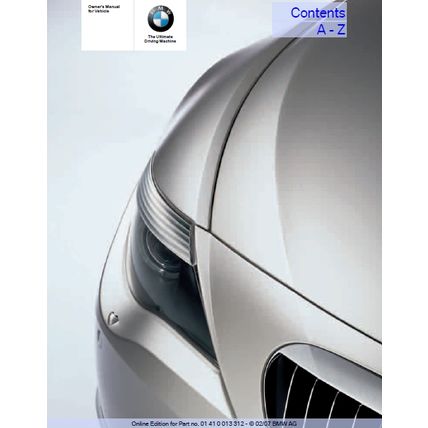 BMW 6 SERIES 650i OWNERS MANUAL 2007 MOTOR CAR 254 PAGES IN ENGLISH