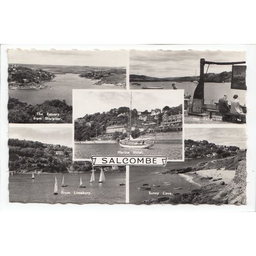 Multiview of Salcombe Devon RP Postcard