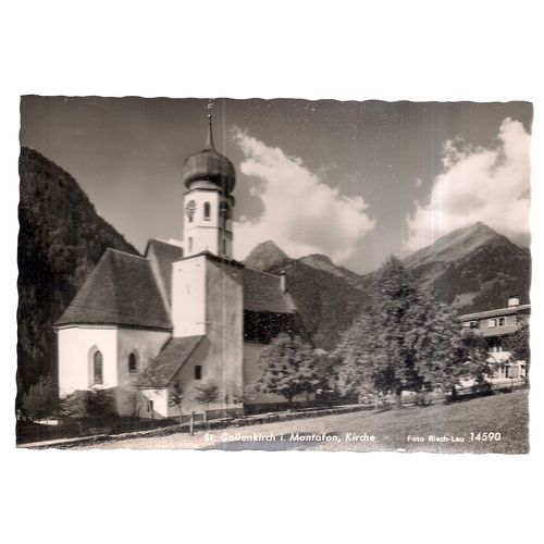 ST. GALLENKIRCH I. MONTAFON, KIRCHE unused vintage postcard =