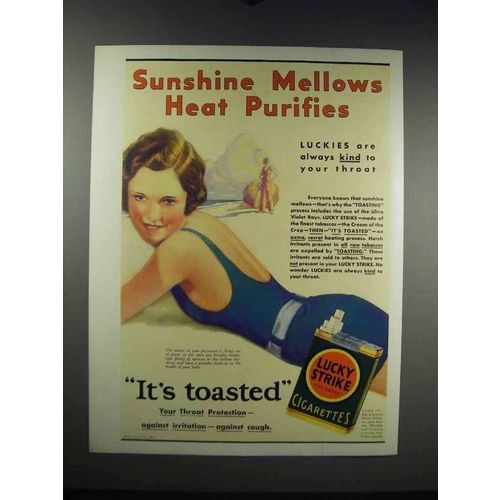 1931 Lucky Strike Cigarettes Ad - Sunshine Mellows