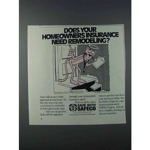 1981 Safeco Insurance Ad - Pink Panther