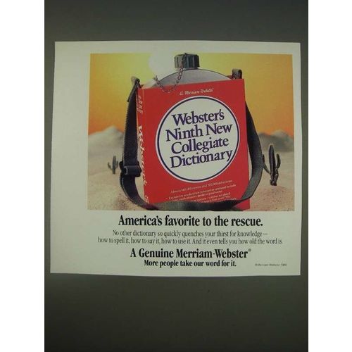 1989 Merriam-Webster Dictionary Ad - America's favorite