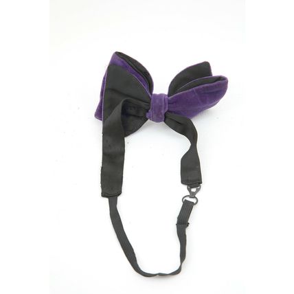 Bow Tie Vintage Velvet Mens Big Bowtie 1970s DANDY CRUISER PURPLE