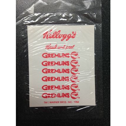 1984 Gremlins Movie Kelloggs Corn Flakes Cereal Premium Sticker In sealed Pack 2