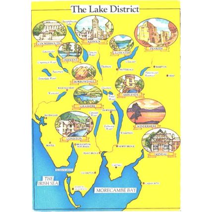 United Kingdom; land map; Wales the Lake District