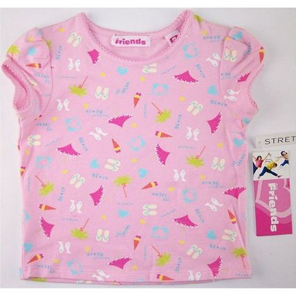 NWT Just Friends Girl's Beach Print Pink Top & Light Wash Denim Jeans, 2T
