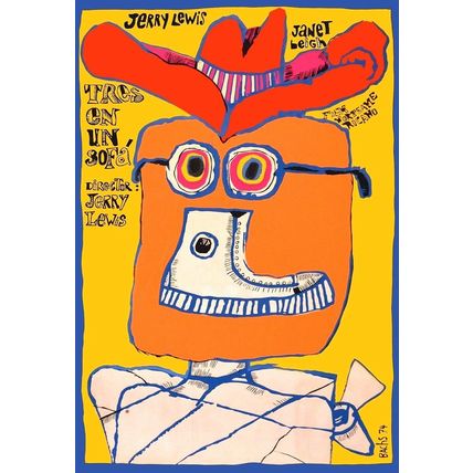 Movie Poster.Jerry LEWIS 3 on a Couch.Tennis.Sneaker cowboy.Hat.Home room decor