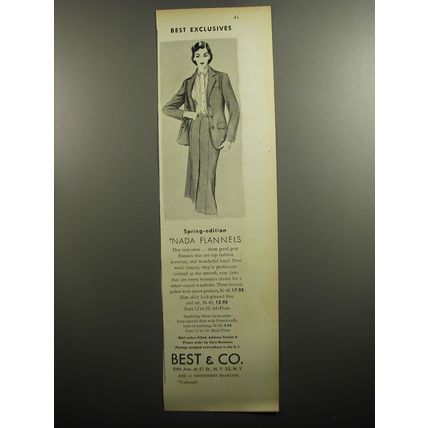 1951 Best & Co. Suit Ad - Spring-edition Nada Flannels