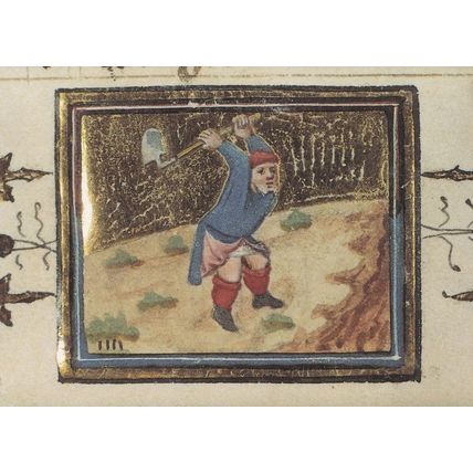 Digging Chopping Axe Spade Trees Flemish Belgium Medieval Book Postcard