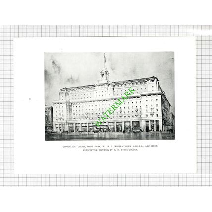 Connaught Court Hyde Park London White-Cooper - 1931 Book Print