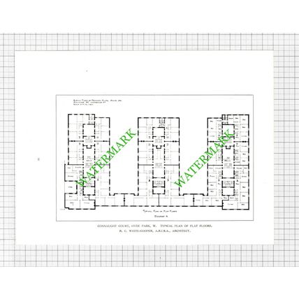 Connaught Court Hyde Park London White-Cooper - 1931 Book Print