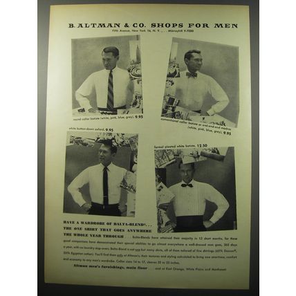 1955 B. Altman Balta-Blend Shirts Advertisement