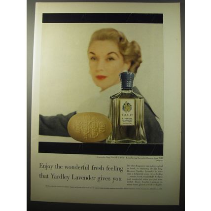 1955 Yardley Lavender Perfume Ad - Enjoy the wonderful fresh feeling