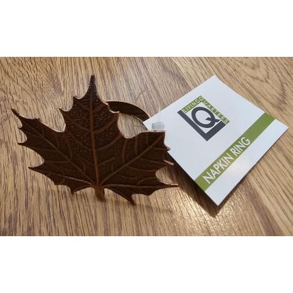 8 THANKSGIVING AUTUMN LIVING QUARTERS COPPER METAL LEAF NAPKIN RING HOLDERS