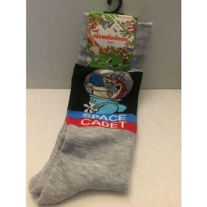 NEW Nickelodeon Stimpy Space Cadet & Mr. Krabs Like a Boss Crew Socks Size 10-13