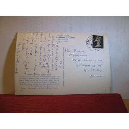DUART CASTLE, ISLE OF MULL, SCOTLAND used postcard by J Arthur Dixon 1968 pm =