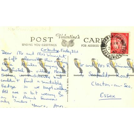 Cuddy's Crag, Housesteads, Northumberland, G8968 RP Valentine's Postcard, 1961