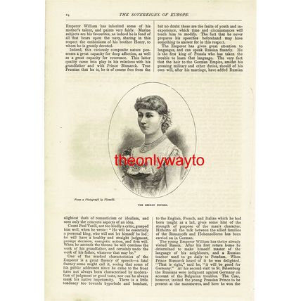 Empress Auguste Of Germany, Book Illustration (Print), 1890