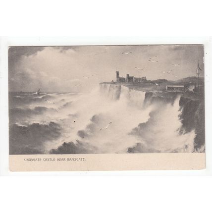 Kingsgate Castle Nr Ramsgate Postcard Kent Tucks Rough Sea 801