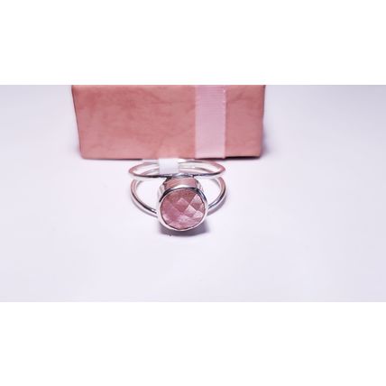 Estate 1.75ct Natural Rd Rose Quartz Sterling Silver split shank bezel Ring22248