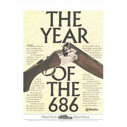 BERETTA 686 SHOTGUN :- Original Vintage 1986 Magazine Advert