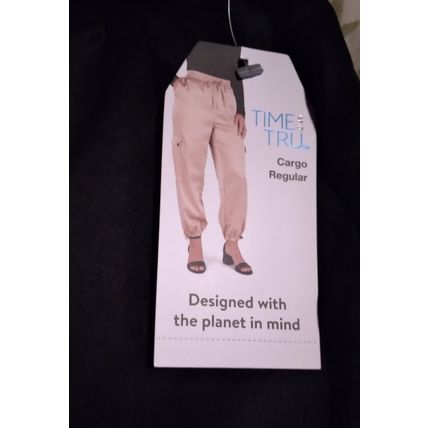 Time and Tru Women’s Satin Cargo Regular BlackSoot Jogger Pants Size Small(4-6)