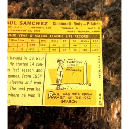 1960 Topps 311 Raul Sanchez Cincinnati Reds Pitcher 1.0 Poor No Crease