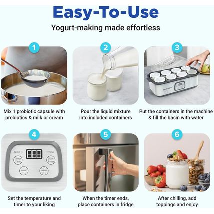 Ultimate Probiotic Yogurt Maker with Adjustable Time & Temp Control - Make Trill