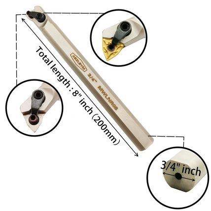 3/4" Lathe Internal Boring Bar Turning Tool Holder S20R-MWLNR08 with Indexable C