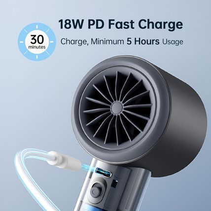 JISULIFE Portable Handheld Fan,Speed(1-100) Adjustable Turbo Mini Fan,5000Mah Ba