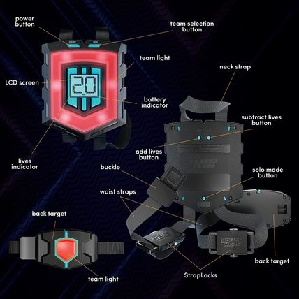 Squad Hero Rechargeable Laser Tag 360° Sensors + Lcds - Set of 4 - Easter Gift I
