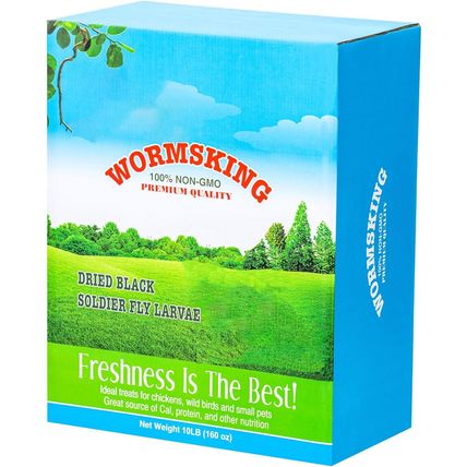 10LB Dried Black Soldier Fly Larvae, More Calcium than Dried Mealworms, High Pro