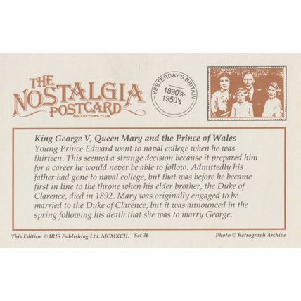 Postcard King George V Queen Mary & Edward Prince of Wales, c1910 - Nostalgia