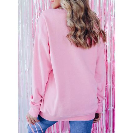 Peach Blossom Merry Every Thing Glitter Slogan Sweatshirt
