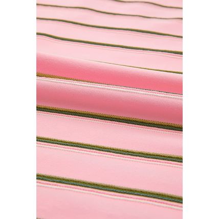 Pink Stripe V Neck Slim Fit Casual T Shirt
