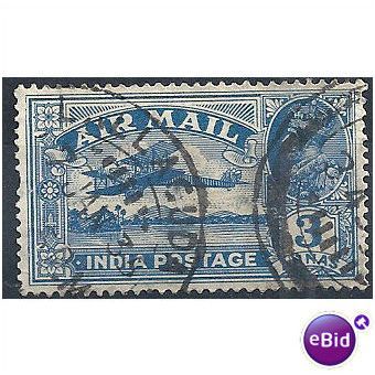 India 1929 SG221 3a Blue Fine Used. .