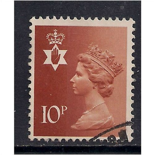 Northern Ireland GB 1980 10p Orange Brown 1 Bands SG N128.(k4 )