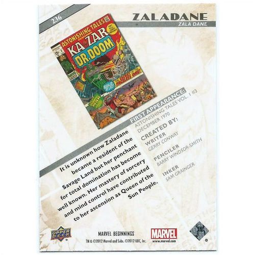 2012 Marvel Beginnings 2 - #236 - Zaladane
