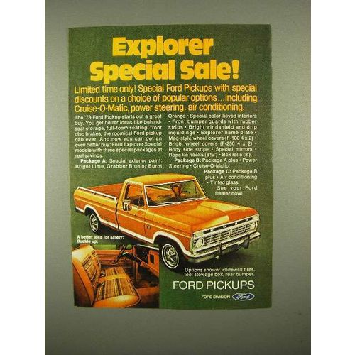 1973 Ford Pickup Truck Ad - Explorer Special Sale