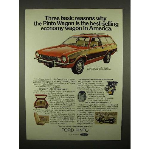 1973 Ford Pinto Station Wagon Ad - Three Reasons