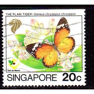 Singapore 1993 Butterflies 20c value, used, SG 728