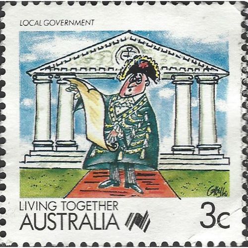 AUSTRALIA, Living Together, Local Government, blue 1988, 3c, #2