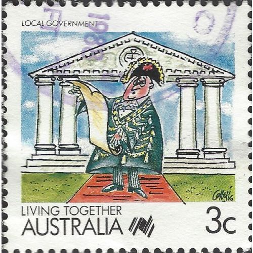AUSTRALIA, Living Together, Local Government, blue 1988, 3c, #3