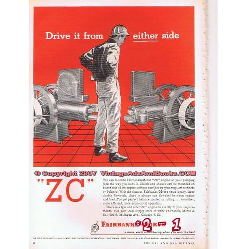 FAIRBANKS-MORSE 1955 gas oil well pumps engines motors vintage ad