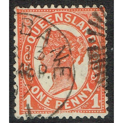 Queensland 1896 1d Vermilion SG229 FU
