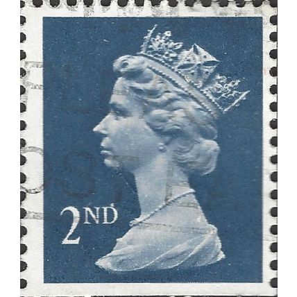 GB, Queen Elizabeth Machin, dark blue 1990, 2nd class, #3