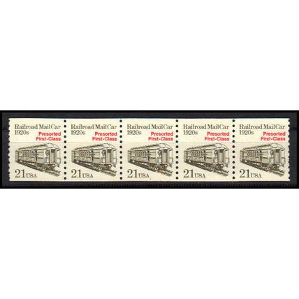 2265 21c Mail Car Fine MNH Dry Gum PNC 1/5 X1170