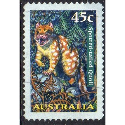Australia 1997 Creatures of the NIght - Spotted Tail Quoll 45c s/a Used