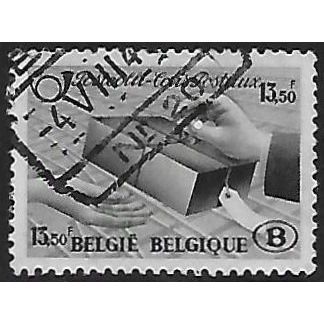 Belgium Pa Mi 29: 13.50 Fr. slate-black Parcel Stamp: Hand Holding a Parcel