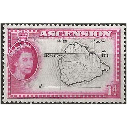 Ascension Island 1956 SG58 1d Black & Magenta Unmounted Mint ..